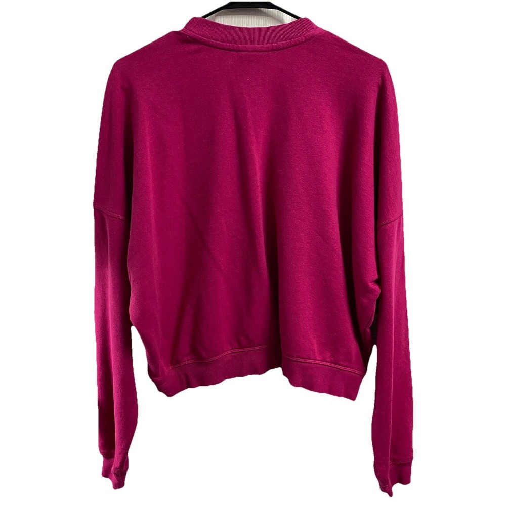 CHAMPION Womens Cropped Hot Pink Sweatshirt Fleece Sz. L - Picture 3 of 6